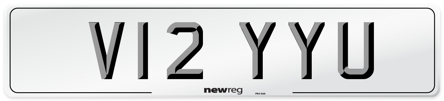 V12 YYU Number Plate from New Reg